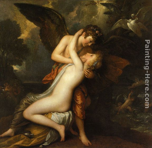 Cupid and Psyche painting - Benjamin West Cupid and Psyche art painting